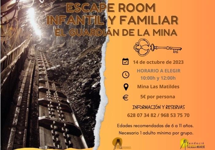 ESCAPE ROOM INFANTIL Y FAMILIAR. EL GUARDIN DE LA MINA EN MINA LAS MATILDES