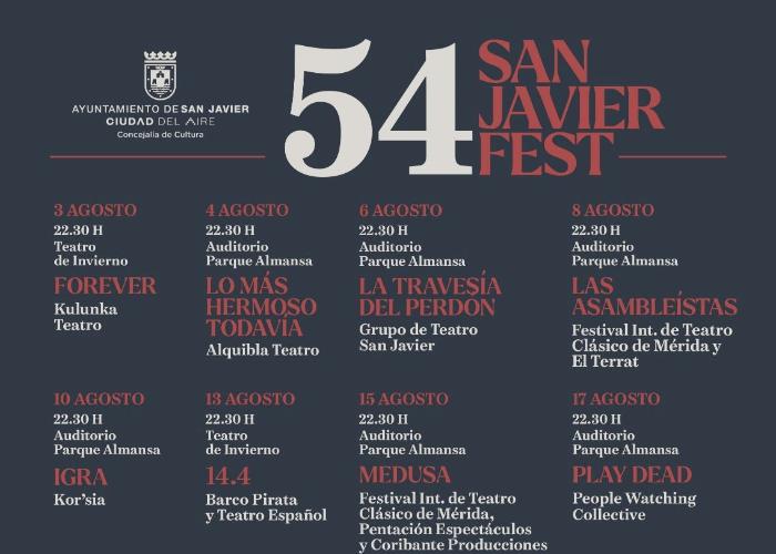 FESTIVAL DE TEATRO, MÚSICA Y DANZA DE SAN JAVIER FESTIVAL DE TEATRO, MÚSICA Y DANZA DE SAN JAVIER