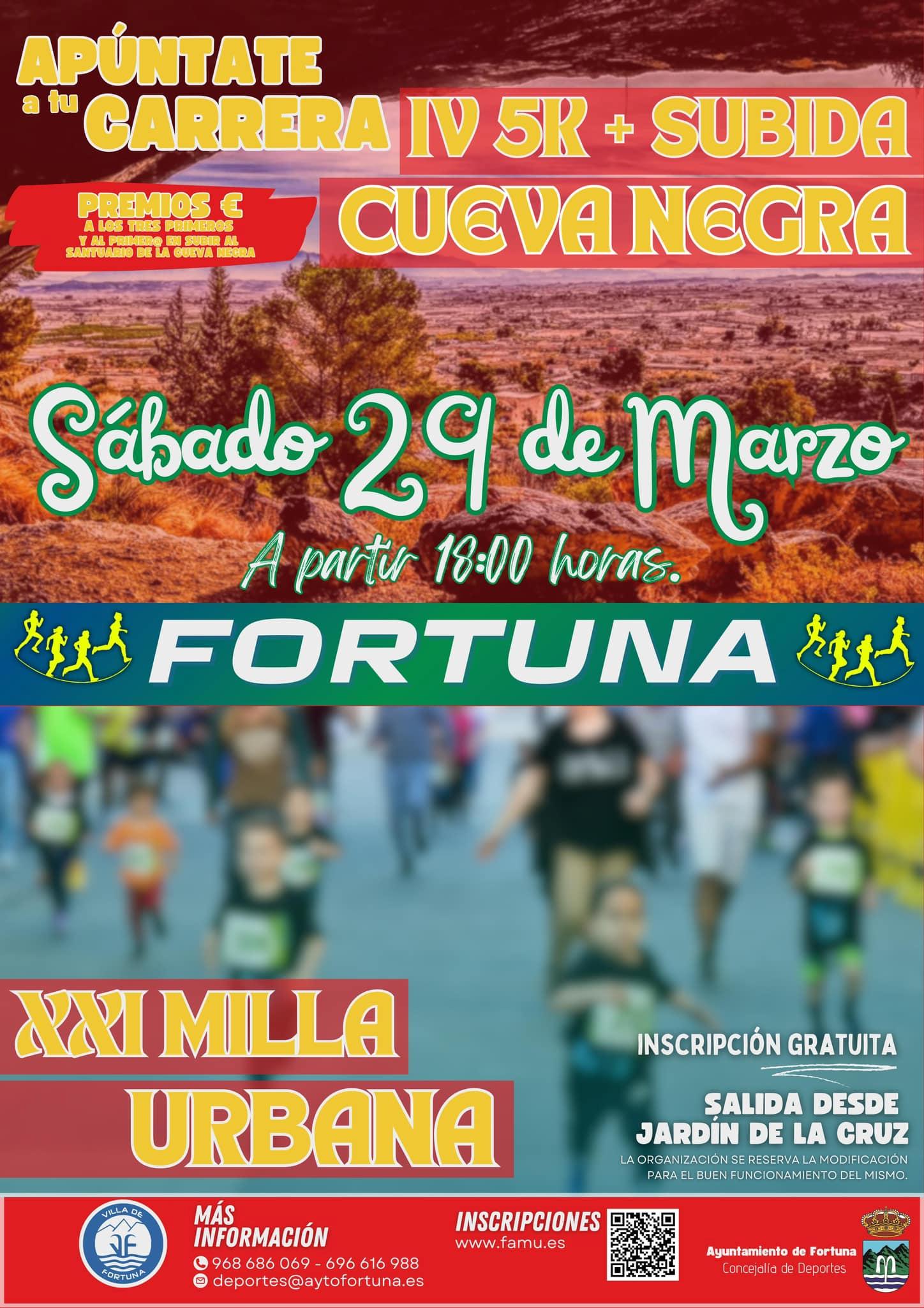 IV EDICIN CARRERA 5K: SUBIDA A LA CUEVA NEGRA Y LA XXI EDICIN DE LA MILLA URBANA