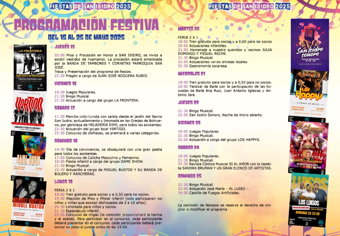 FIESTAS DE SAN ISIDRO 2025