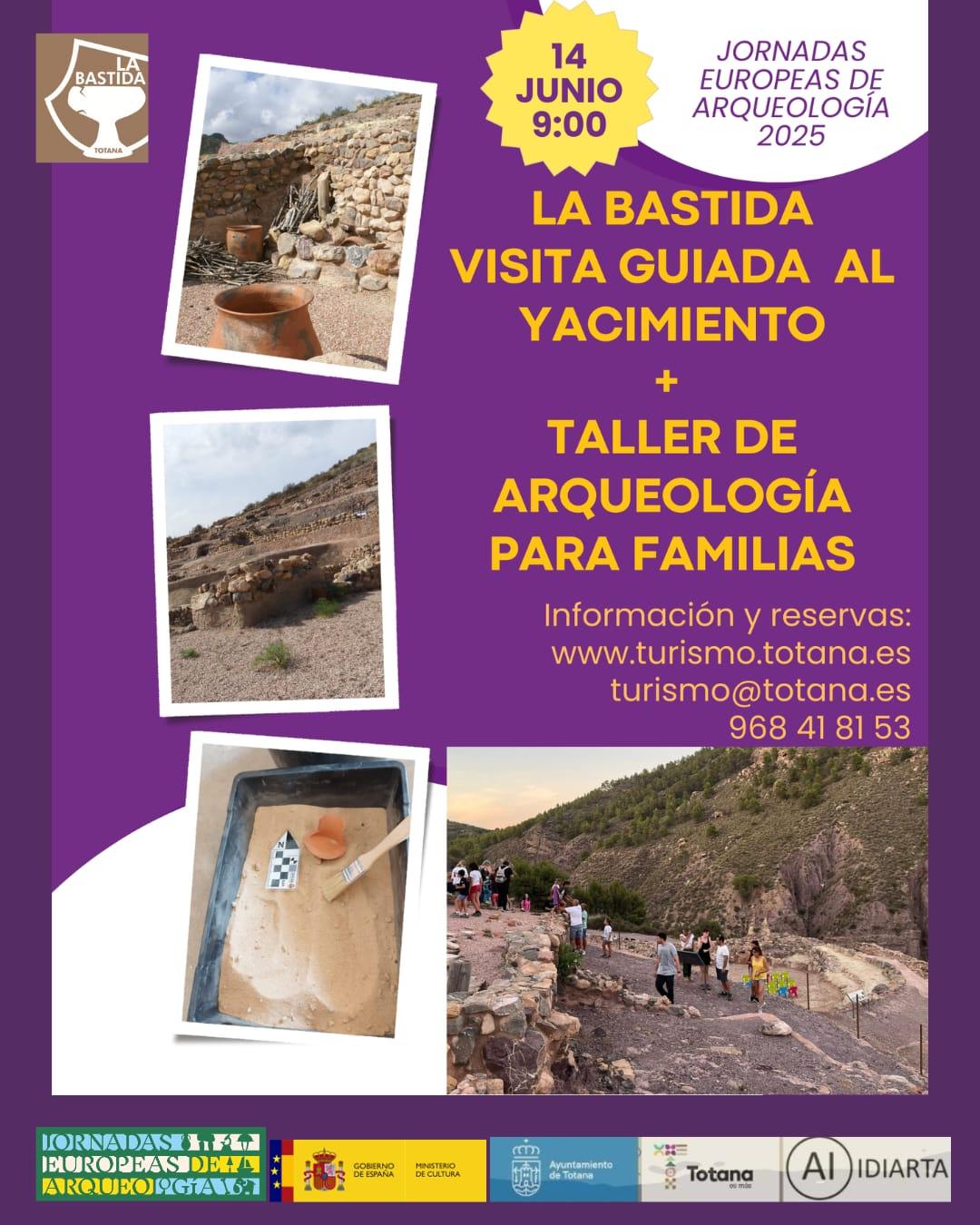 VISITA GUIADA AL YACIMIENTO ARGRICO DE LA BASTIDA , MS TALLER DE ARQUEOLOGA PARA FAMILIAS