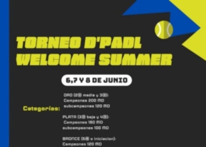 TORNEO DE PDEL WELCOME SUMMER 