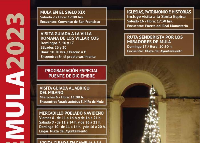 PROGRAMA VISITAS GUIADAS DICIEMBRE MULA2023 PROGRAMA VISITAS GUIADAS DICIEMBRE MULA2023