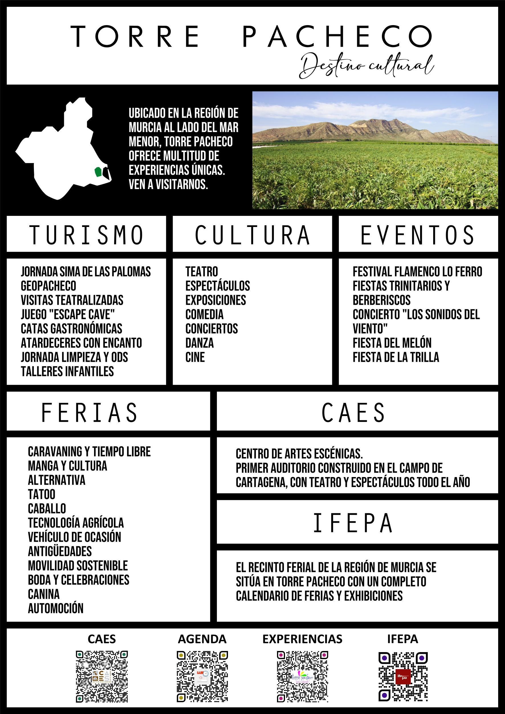 PROGRAMACIN ACTIVIDADES TURSTICAS Y CULTURALES TORRE PACHECO 2023