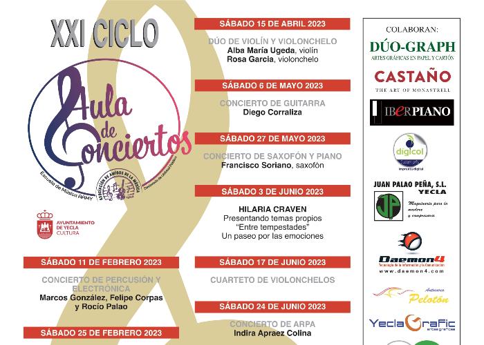 XXI CICLO AULA DE CONCIERTOS DE LA ESCUELA DE MÚSICA DE YECLA XXI CICLO AULA DE CONCIERTOS DE LA ESCUELA DE MÚSICA DE YECLA