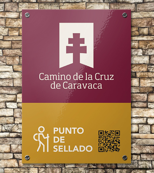 Cartel en los puntos de sellado del Camino de Levante