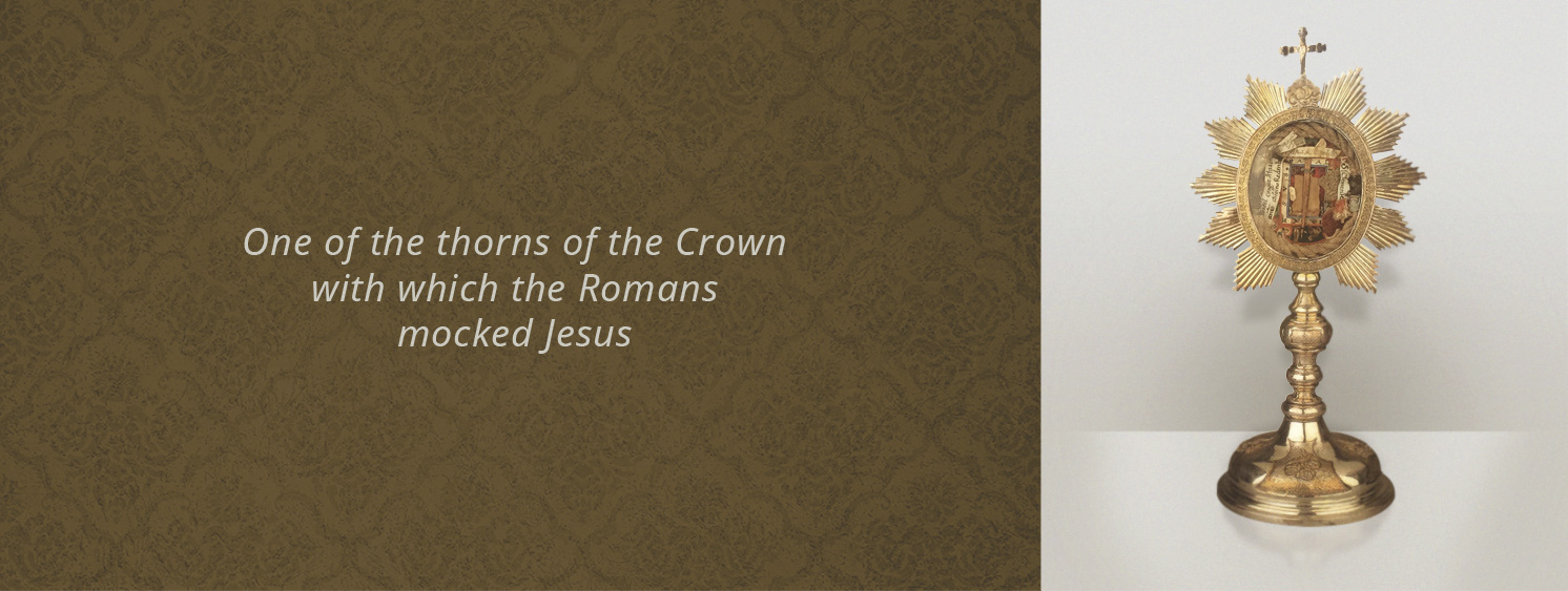 One of the thorns of the Crown with which the Romans mocked Jesus