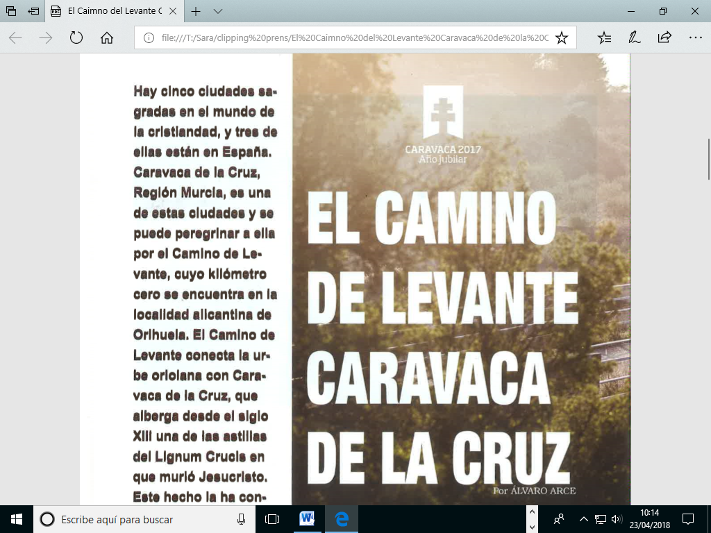 El Camino de Levante Caravaca de la Cruz-Aire Libre